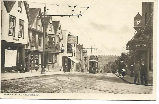 Postcard Essex  Colchester North Hill Shops Bus People In View Unposted Postcard
