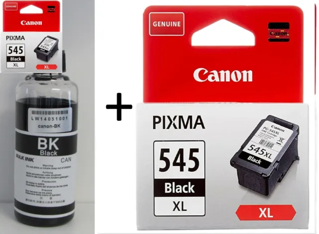 CANON PG 545 XL  ORIGINALE 3731C001 PER CANON PIXMA + kit ricarica 100 ml nero