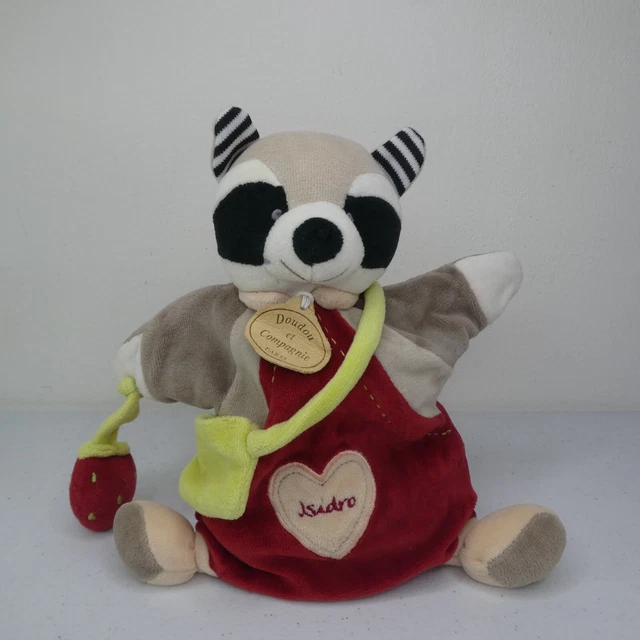 Doudou Et Compagnie Isidro Raccoon Burattino Mano Comfort Bambino Giocattolo Peluche Morbido
