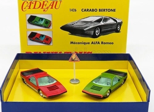 Dinky/Atlas 1/43 Alfa Romeo Carabo Bertone Green Red 1968 Set Of