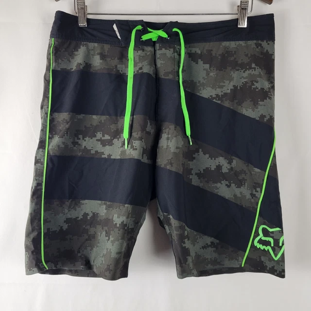Fox Racing Ian Walsh Black Digital Camo Neon Green Board Shorts MotoX MTB Men 32