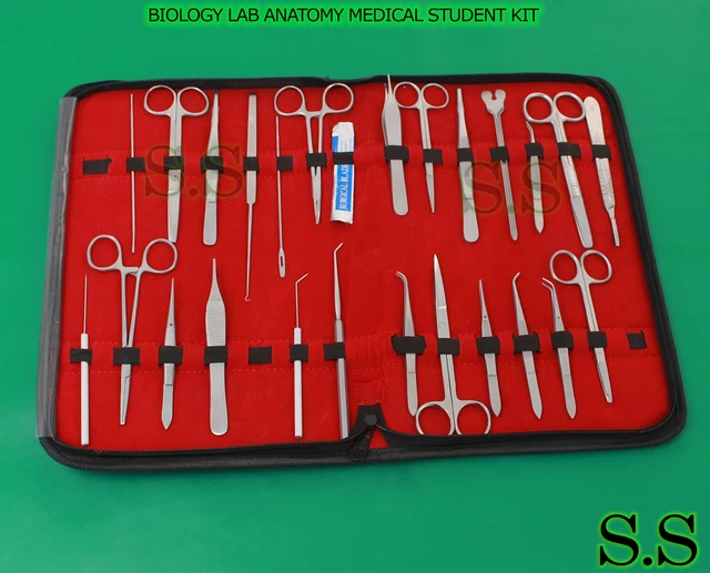 35 PC BIOLOGY Lab Anatomy Medical Student Dissecting Kit With Scalpel ...