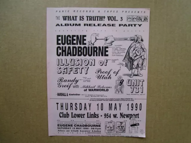 EUGENE CHADBOURNE at LOWER LINKS 5/90 Chicago Gig Flyers Handbills