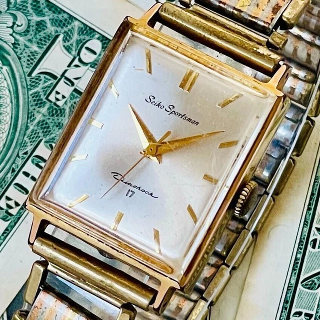 Montre De Poche Ancienne à Remontage Manuel - Plaquée Or, 17 Bijoux, Avec Chaîne, Occasion