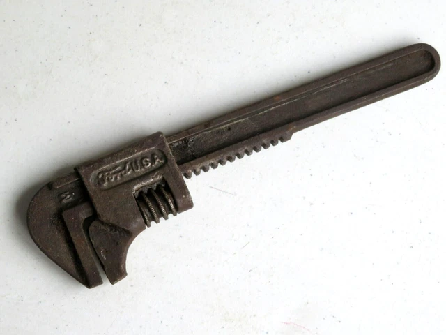 Antique FORD Script 8" Model T/A Adjustable Monkey Wrench  M Stamp