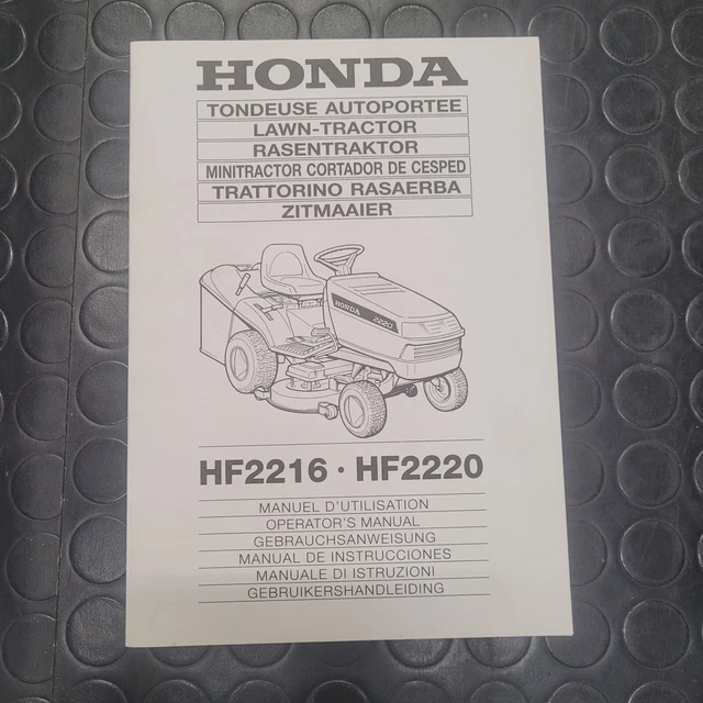 MANUALE MANUAL USO manutenzione trattorino lawn tractor HONDA HF 2216 — free download
