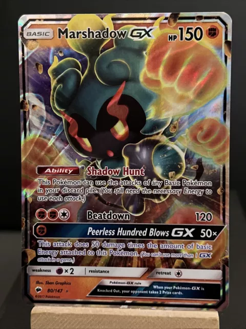 Pokémon Karte Marshadow GX 80/147 SM brennende Schatten halbe Kunst fast neuwertig