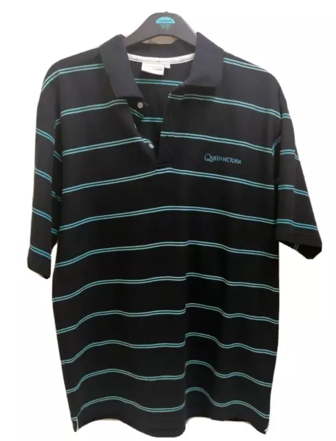 Queen victoria cunard cruises cruise ship navy striped polo shirt size 2xl