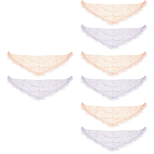 8 piezas bufanda de encaje triangular 135x40 cm poliéster (fibra de poliéster)