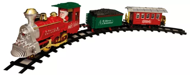 St Helens Battery Operated 17pc Smoke Christmas Train Set Over 377cm Of Track