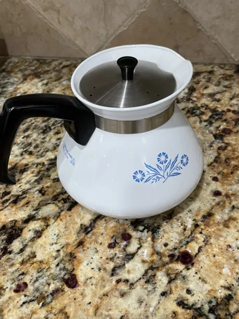 Corningware, Kitchen, Rare Complete Corning Ware 6 Cup Stovetop Coffeepot  Percolator Vintage Set Blue