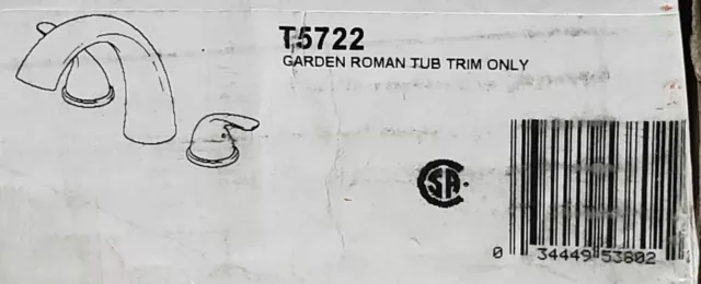 Delta Classic Deck-Mount Roman Tub Faucet Trim Kit in Chrome (No Valve) T5722