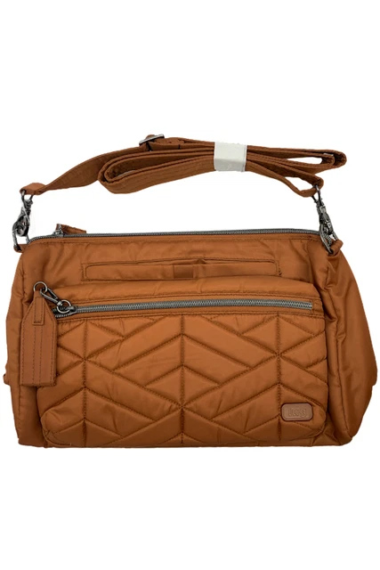 Lug RFID Convertible Crossbody Bag Stretch Copper Brown