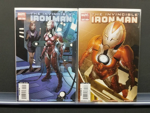 Invincible Iron Man #10 #11 Marvel 2008 2Nd Print Variant 1St Rescue Armor Keys