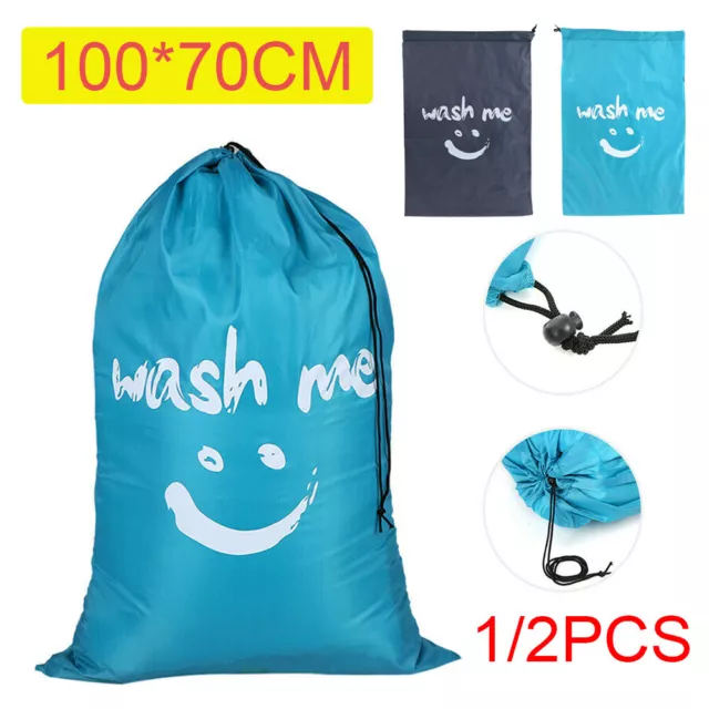 1/2 Nylon Laundry Bag Dirty Clothing Washing Bag Travel Storage Pouch Drawstring