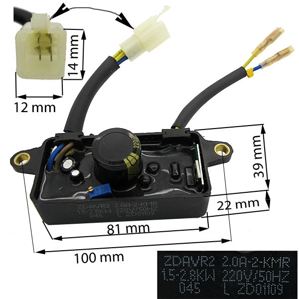 Carte AVR Pour Groupe électrogène 2-3 KW - Régulateur De Tension - Pièce De Rechange - 12
