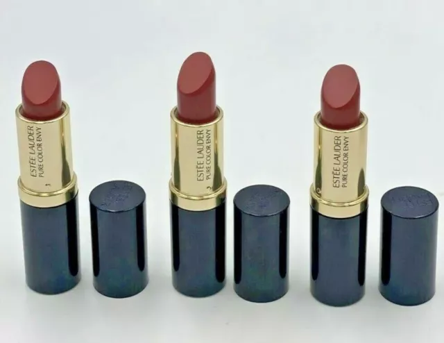 Lot x3 Estee Lauder Pure Color Envy Sculpting Lipstick 420 Rebellious Rose NWOB