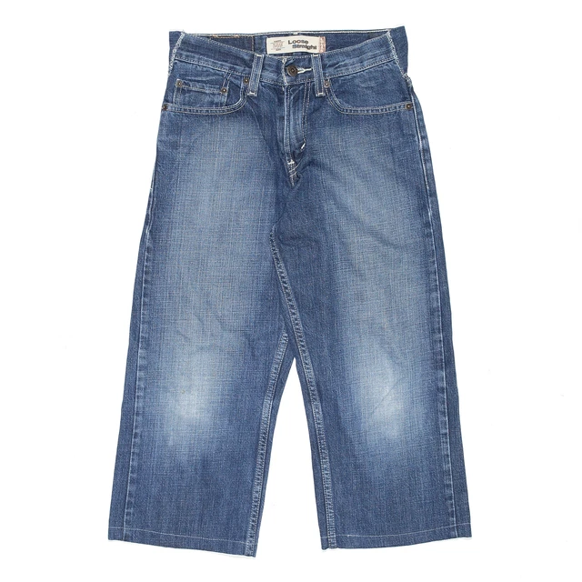 Jeans dritti LEVI'S 569 ragazzi denim blu alterato rilassati W25 L20