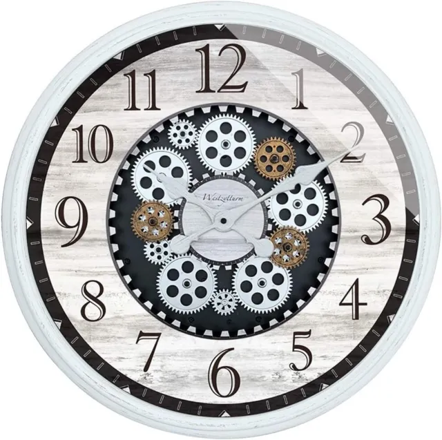 Westzytturm Modern Large Wall Clock with Moving Gears Mechanical Watch Decorativ