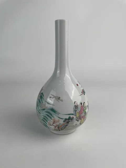 Qing Dynasty Yongzheng famille-rose Vase（清代雍正粉彩胆瓶落款大明成化年制）