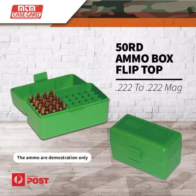 Mtm 50 Round Flip-top Rifle Ammo Box 17 / 222 / 223 Rem #rs-50-10