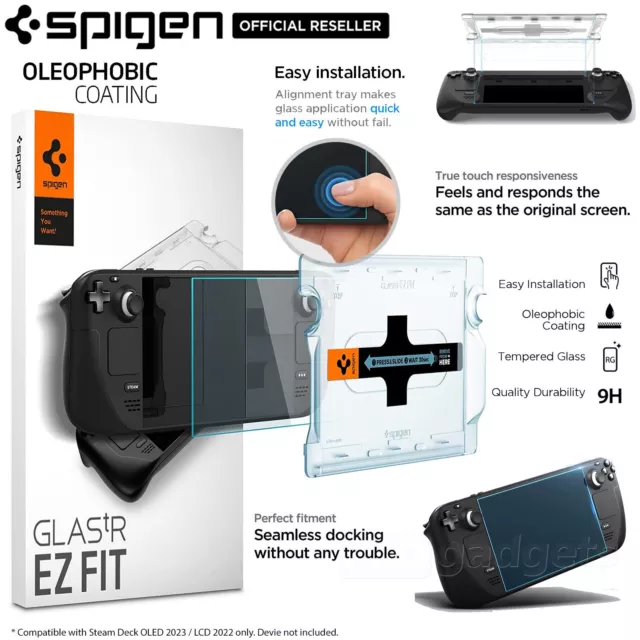 For Valve Steam Deck OLED / LCD  Screen Protector SPIGEN EZ Fit Tempered Glass