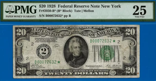 Near TOP POP - 1928 $20 FRN (( 3rd Finest - Numerical STAR )) PMG 25 # 72632-