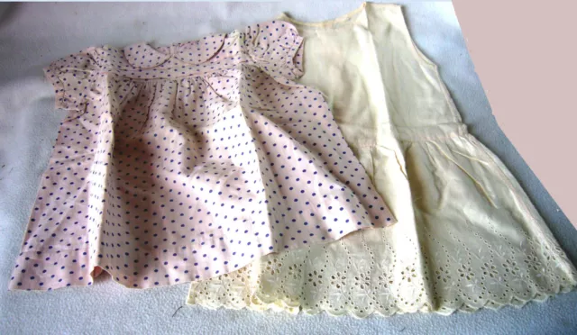 2 CHARMANTES ROBES de PETITE FILLE des ANNÉES 50