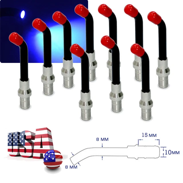 10pcs Dental Curing Light Guide Rod Tip Optical Fiber Cure Lamp Glass 8*10mm US