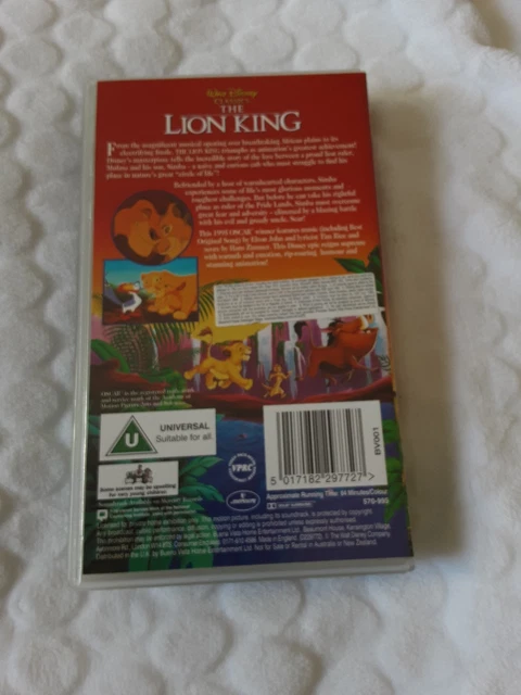 He Lin Lin DISNEY’S THE LION King VHS – Walt Disney Classics (UK PAL Release) £5. ...