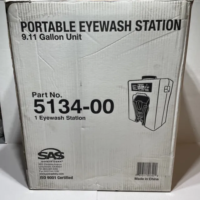 New Eyewash Station, SAS Portable 5134-00 OSHA requirement ISO 9001 Certified