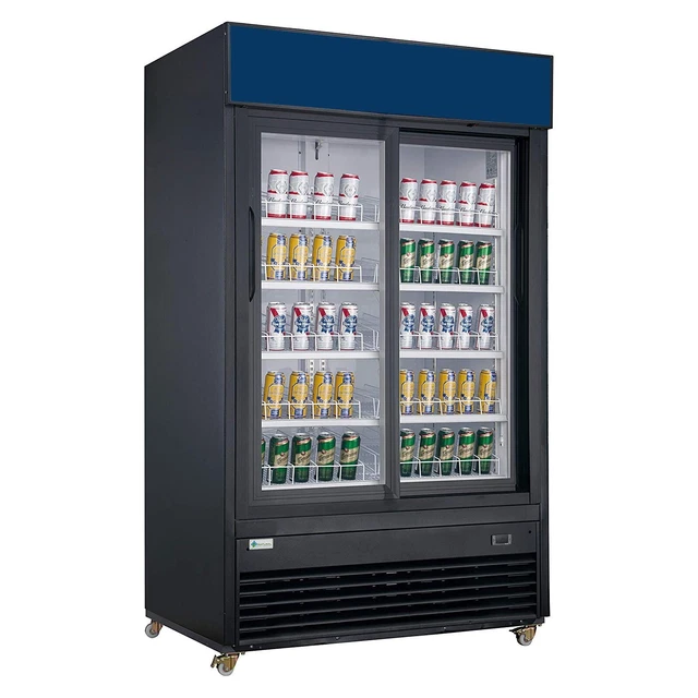 Compass DSM-47BS 54" Black Sliding Glass Door Merchandiser Refrigerator
