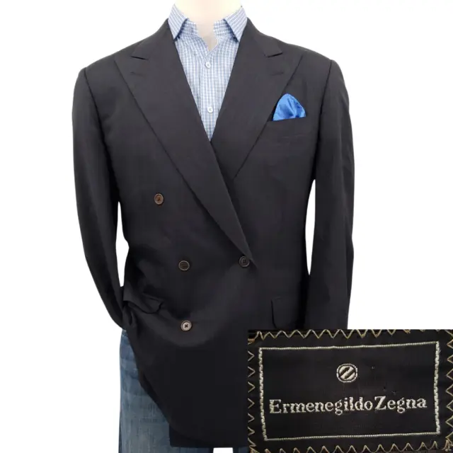 Ermenegildo Zegna Mens Blazer Size 40 Sport Coat Two Button Jacket Suit Gray