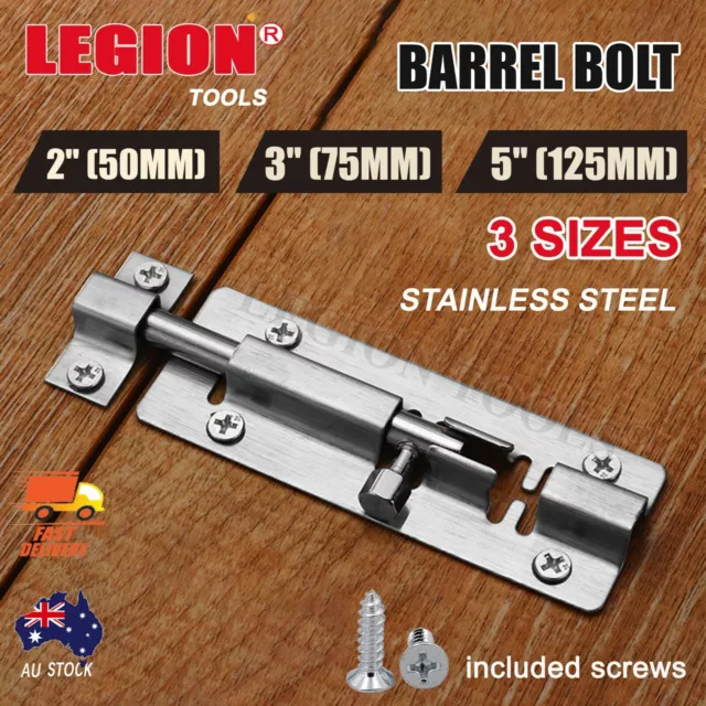 2/3/5 inch Stainless Steel Bolt Door Lock Latch Sliding Lock Barrel Door Bolt