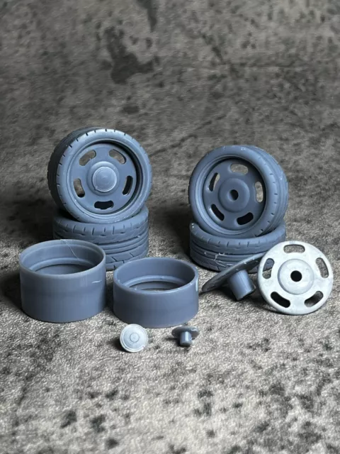 Resin 1/24 Scale 22in “Big slot Mag” Style Wheel Set For Scale Modeling