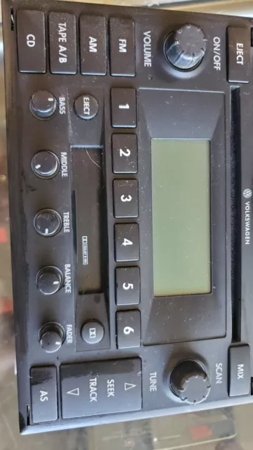 1JM-035-157D; VW JETTA OEM AM-FM-Cassette-CD Stereo Receiver 02 03 04 05