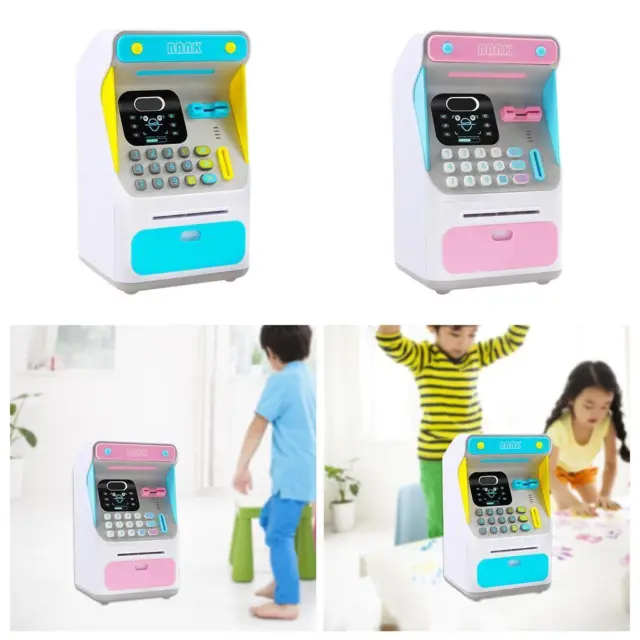 ATM Piggy Bank Coin Cash Bank Machine Toy Automatic Rolling Paper Girls Gift