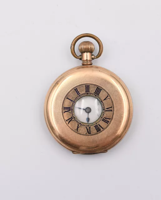 Antique Gold-Plated Half Hunter Dennison Case Pocket Watch