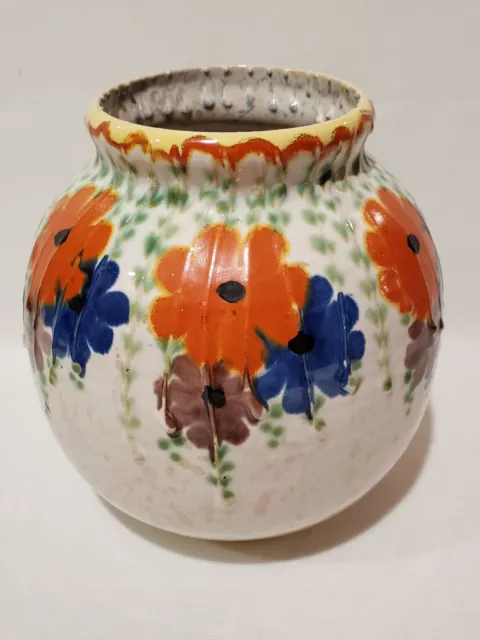 Vintage Signed 2524 ANCOMA Royal Zuid GOUDA Hand Painted 7" Vase Made In Holland