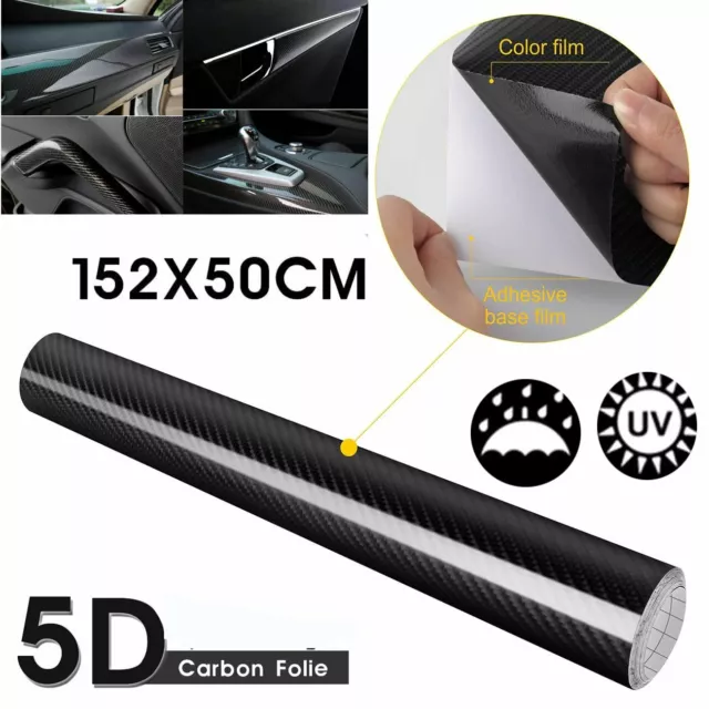 9,8 €/M2 5D carbonio nero lucido pellicola auto pellicola carbonio