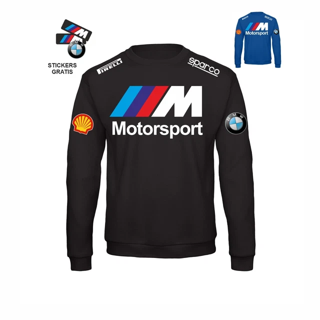 Felpa girocollo BMW motorsport Team replica Rally GP scuderia + stickers