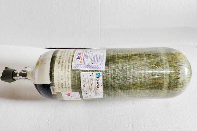 Drager 3354854 300bar V9.0L carbon composite compressed air breathing cylinder