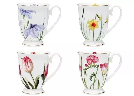 Ashdene Floral Symphony Footed Mug Set of 4