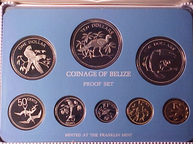 Belize 8-Coin Proof Set 1975 Nice Coins Gem In Case Clean Packaging