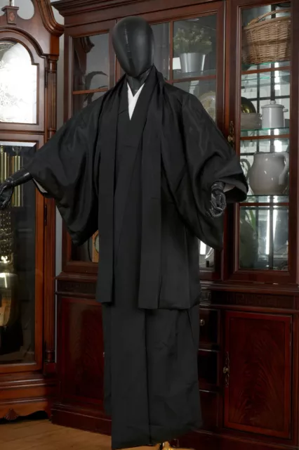 Dear Vanilla Japanese Silk Kimono/Haori Ensemble Set Men's Authentic Vintage