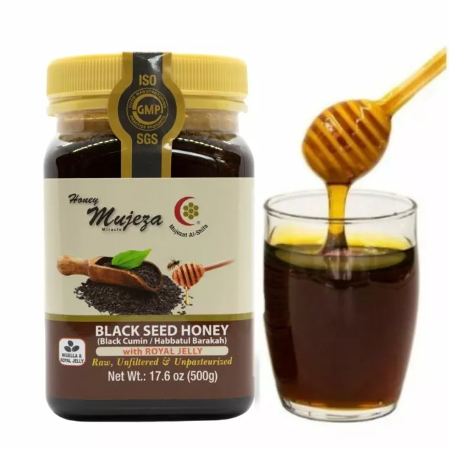 Mujeza Black Seed Honey with RoyalJelly-Not Mixed with Oil &Powder 500g/17.6oz