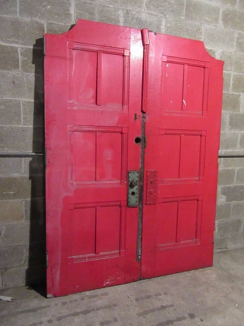 ANTIQUE OAK DOUBLE ENTRANCE FRENCH DOORS  ~ 67 x 89 ~  SET 1 OF 3  ~ SALVAGE 2