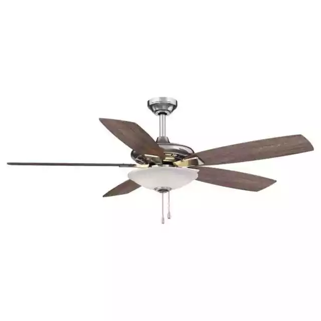 Hampton Bay Menage 52 in. Integrated LED Low Profile Brushed Nickel Ceiling Fan