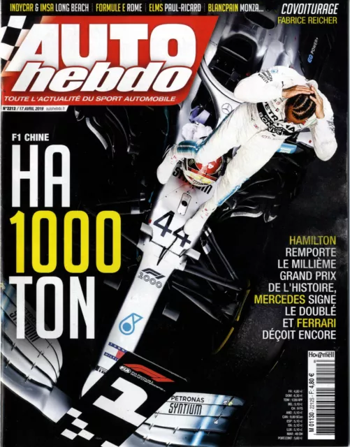 AUTO HEBDO n°2212 17/04/2019 GP CHINE IMSA LONG BEACH ELMS CASTELLET F3 CASTELLE