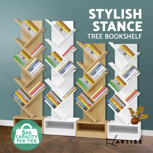 Artiss Bookshelf Display Shelf 7/9-Shelf Tree Book Storage Rack Bookcase